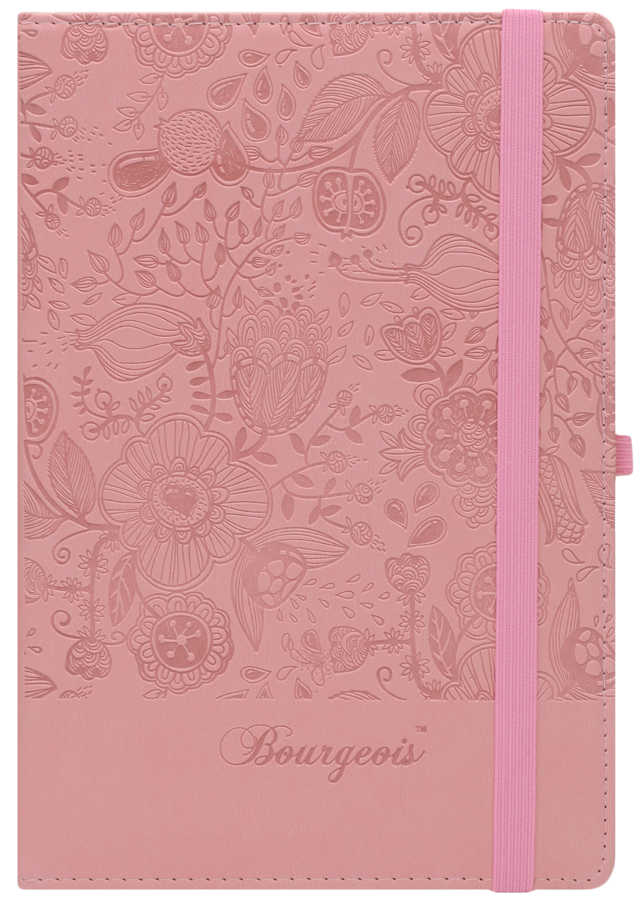 

Блокнот Bourgeois N9191 70 г/м² Искусственная кожа на резинке + тиснение А5 120 листов в линию Розовый (6923749728124)