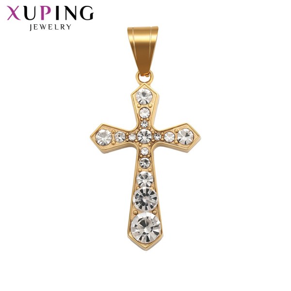 

Крестик Xuping с белыми фианитами позолота 24К ST 1329000