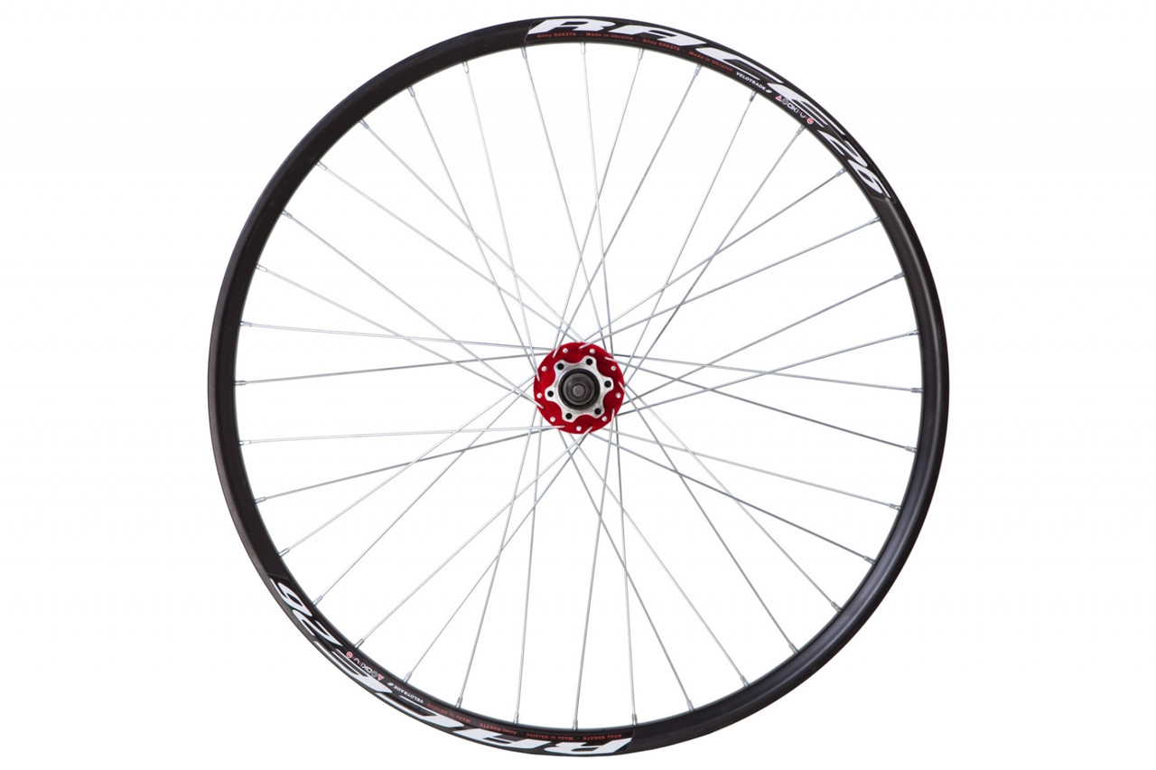 

Колесо велосипедное заднее Velotrade диаметр 29" 36 спиц под дисковый тормоз двустенное под кассету 8-9-10 ск. чорное с красным