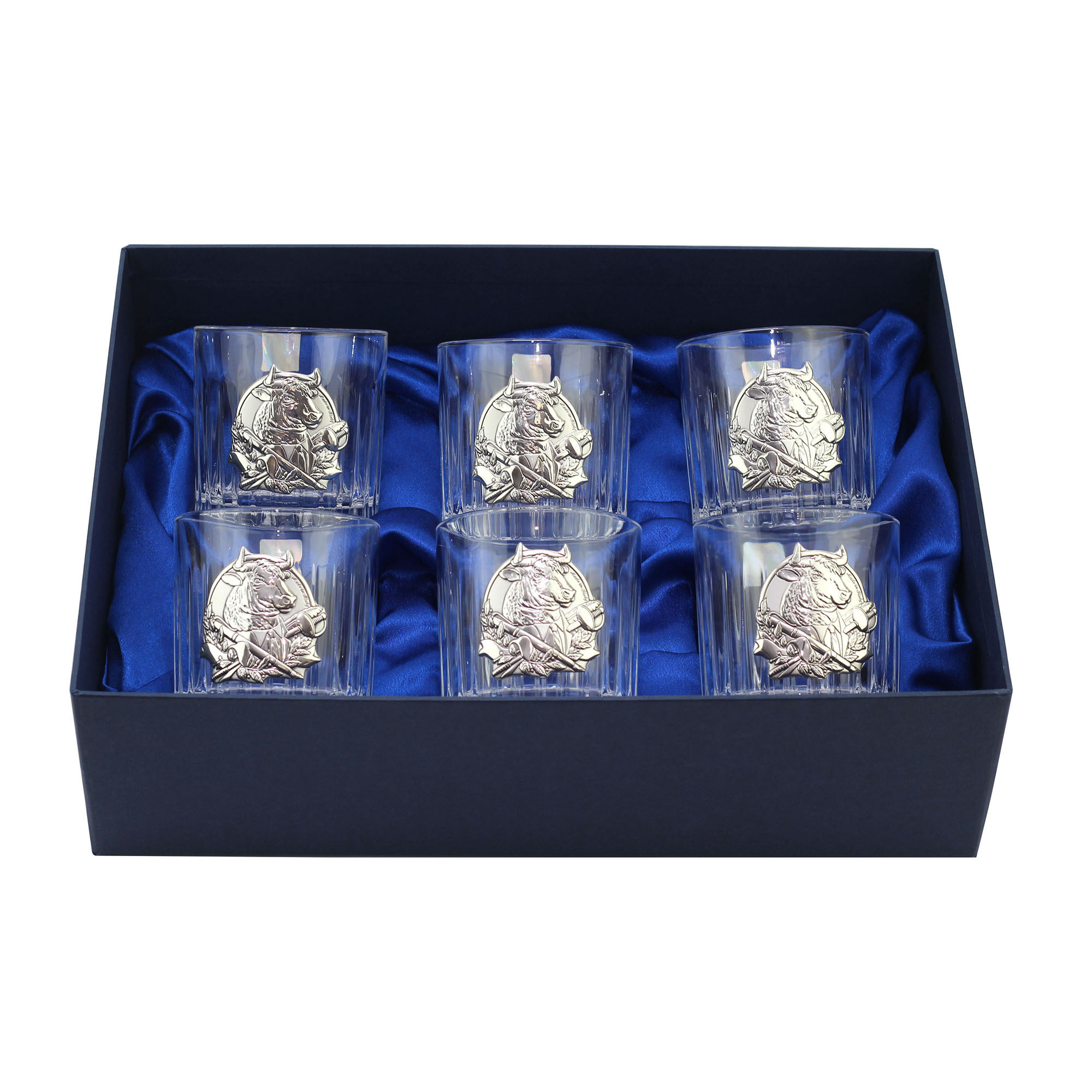 

Сет хрустальных стаканов Boss Crystal "ГОД БЫКА", 6 бокалов, серебро
