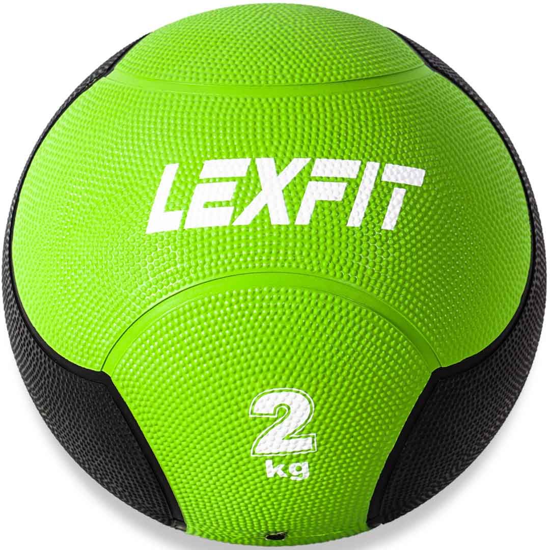 

Медбол LEXFIT 2 кг Черный-зеленый