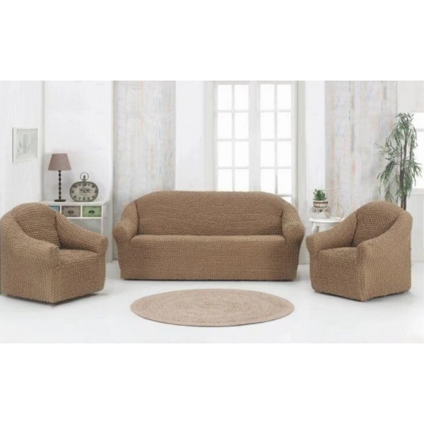 

Чехлы для мебели Home Collection Evibu на диван и два кресла (3+1+1) Турция Капучино (NT-21545)