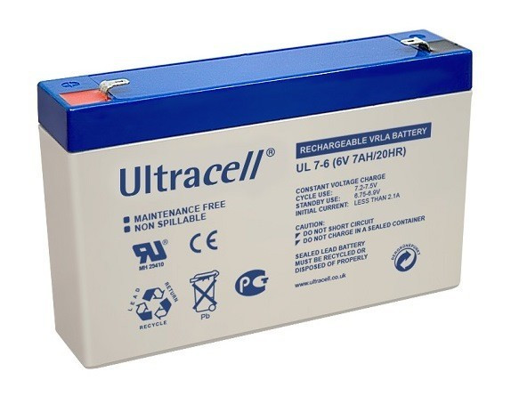 

Батарея аккумуляторная Стационарная Ultracell AGM 7Ач UL7-6 6 В Англия