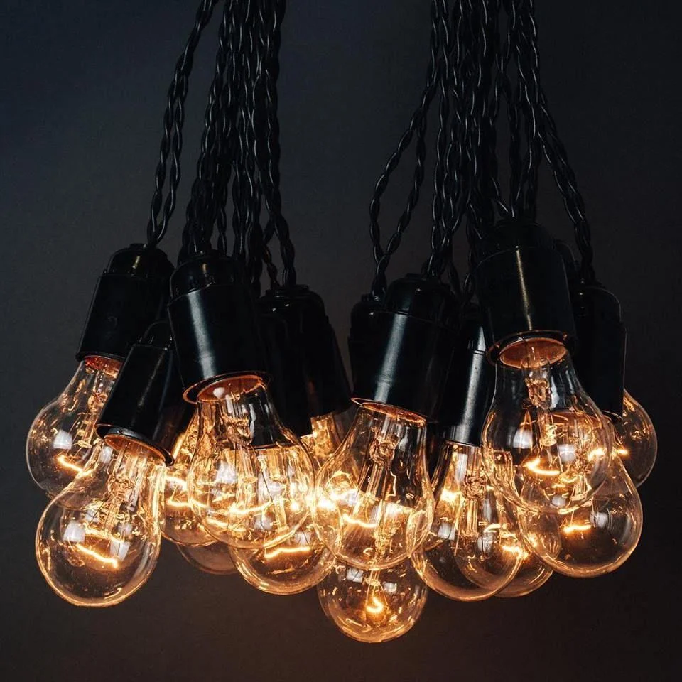 

Ретро гирлянда 38м Led 71 шт черная