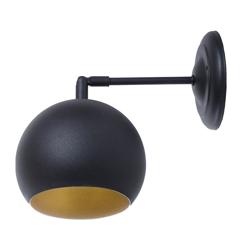 

Настенный светильник Bowl W150 Черный матовый с золотом (1381)