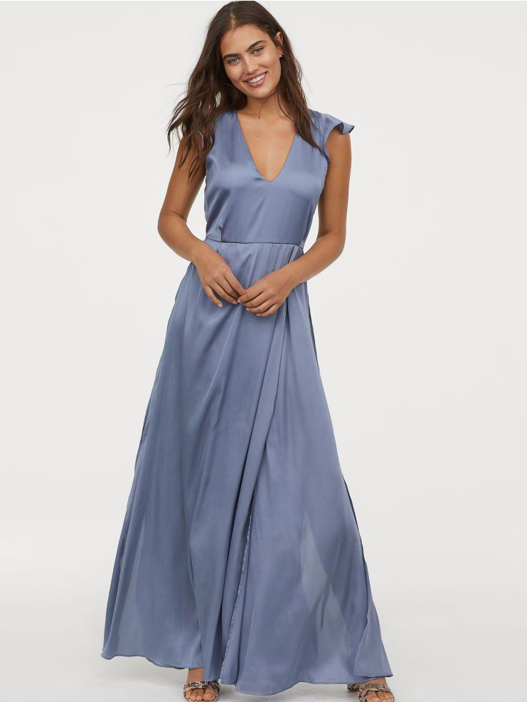 

Платье H&M 0720650-9  Серое с голубым, Платье H&M 0720650-9 42 Серое с голубым
