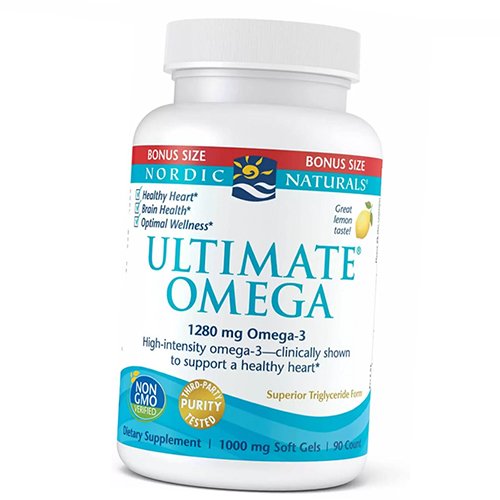 

Рыбий жир, Ultimate Omega, Nordic Naturals 90гелкапс Лимон (67352019)