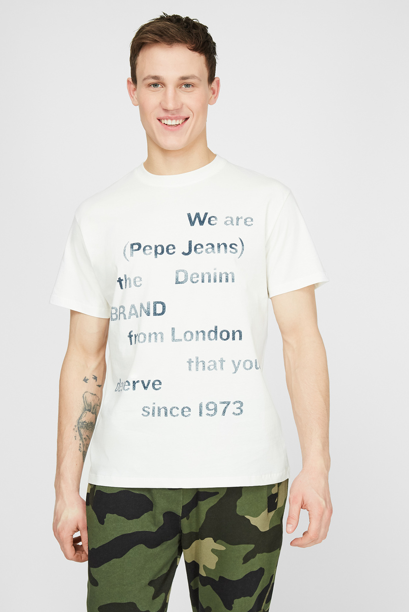

Мужская белая футболка Pepe Jeans M PM507743