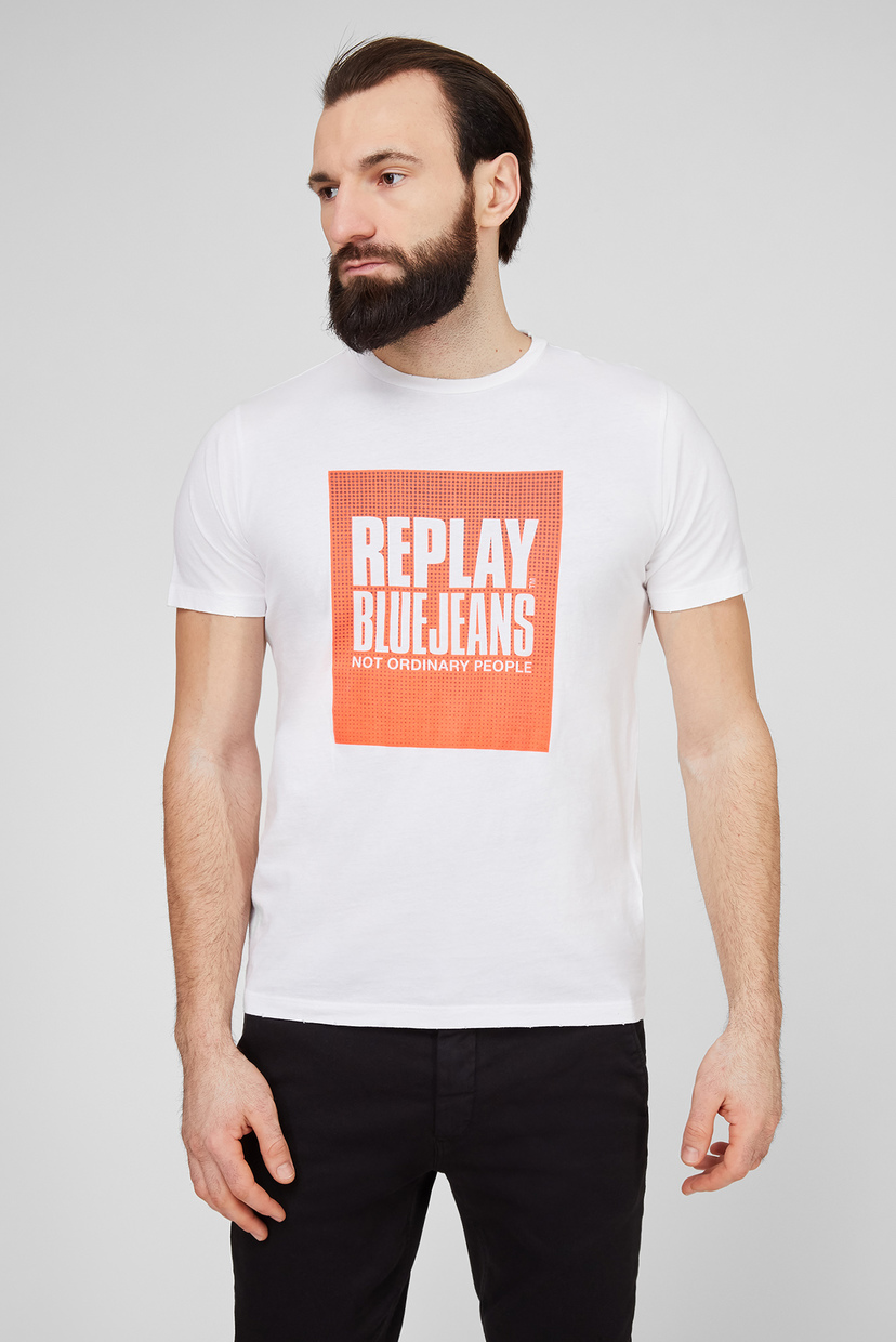 

Мужская белая футболка Replay  M3365 .000.22038G, Мужская белая футболка Replay M M3365 .000.22038G