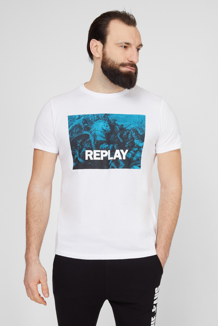 

Мужская белая футболка Replay XXL M3412 .000.2660