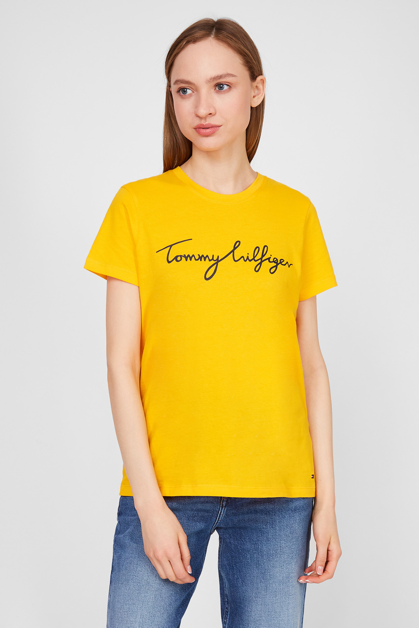 

Женская желтая футболка Tommy Hilfiger S WW0WW28682