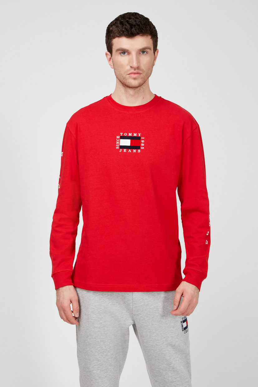 

Мужской красный лонгслив Tommy Hilfiger S DM0DM08798
