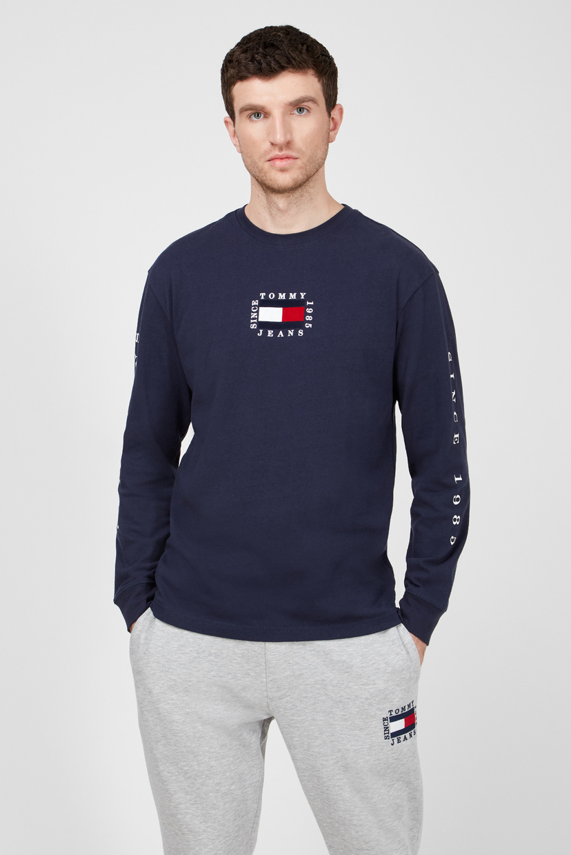 

Мужской темно-синий лонгслив Tommy Hilfiger M DM0DM08798