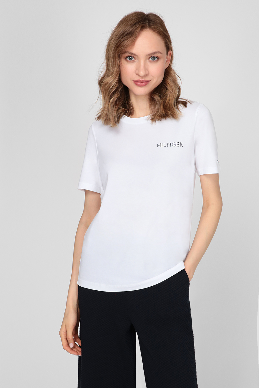 

Женская белая футболка REGULAR HILFIGER CRYSTL Tommy Hilfiger M WW0WW29980