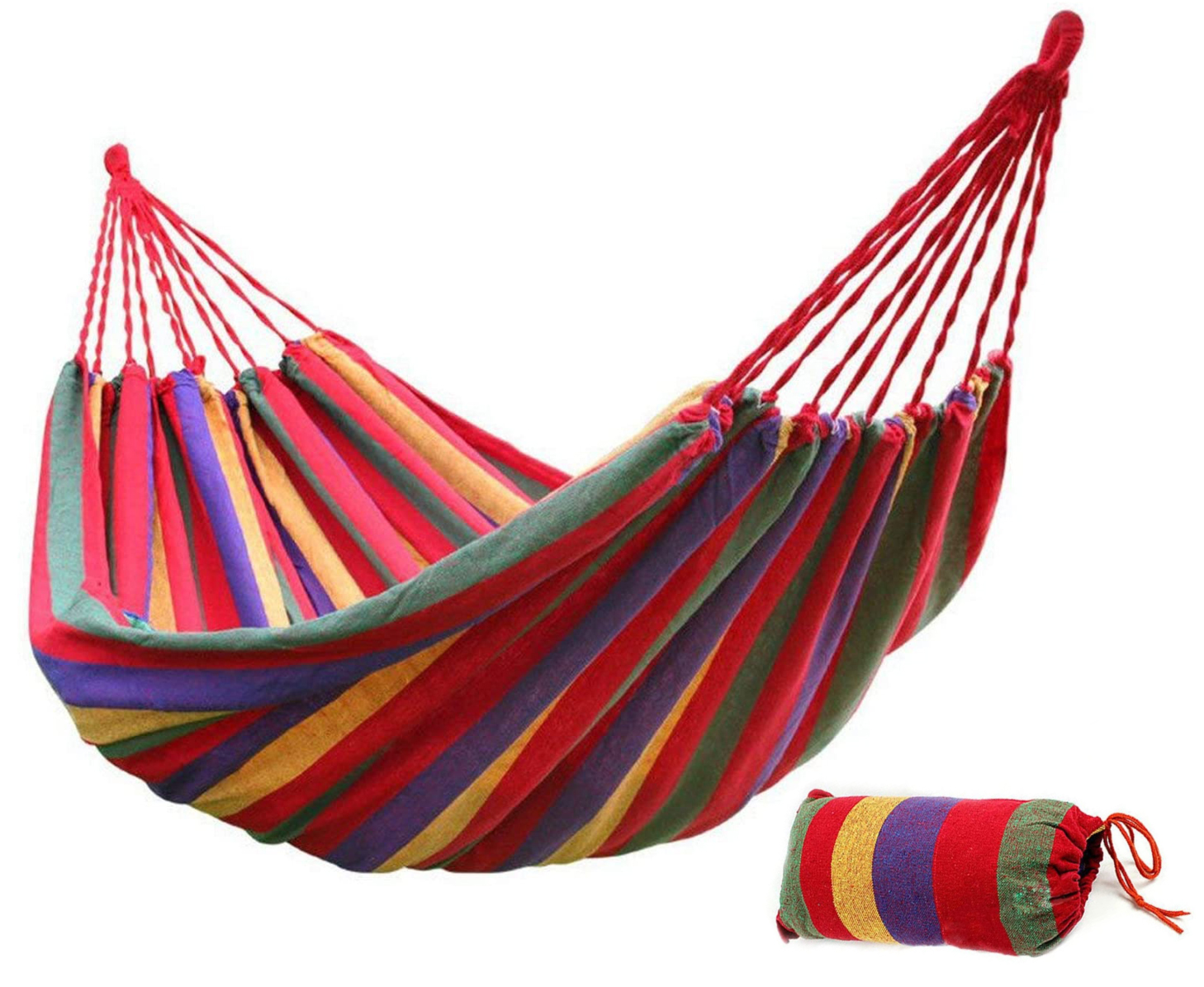 

Гамак подвесной хлопковый двухместный Caribbean Hammock 200x150 см Мексиканский тканевый с чехлом для туризма и дачи Colors (L0677)