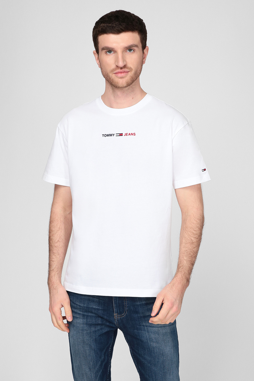 

Мужская белая футболка TJM LINEAR LOGO Tommy Hilfiger S DM0DM10219