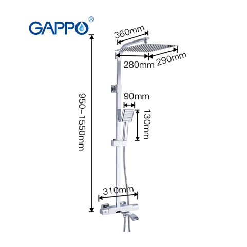 

Душевая система с термостатом GAPPO 2407-40