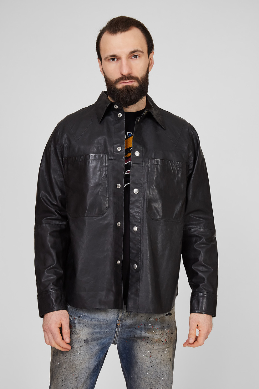 

Мужская черная кожаная куртка L-BROWN JACKET Diesel XL A01577 0GBAW