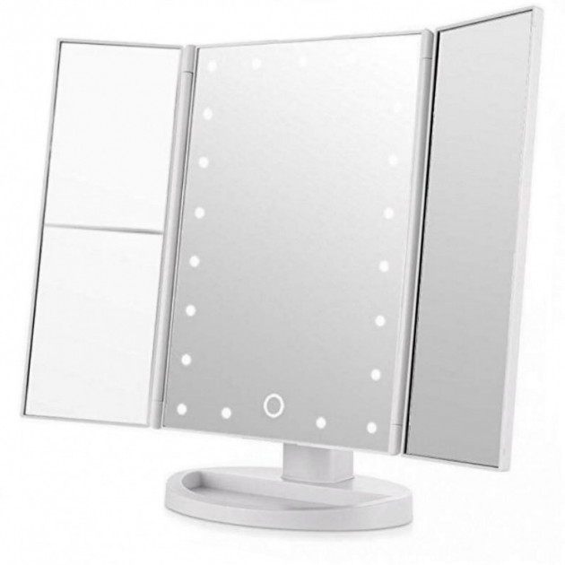 

Зеркало с подсветкой 22 LED SuperStar mirror с боковыми зеркалам White