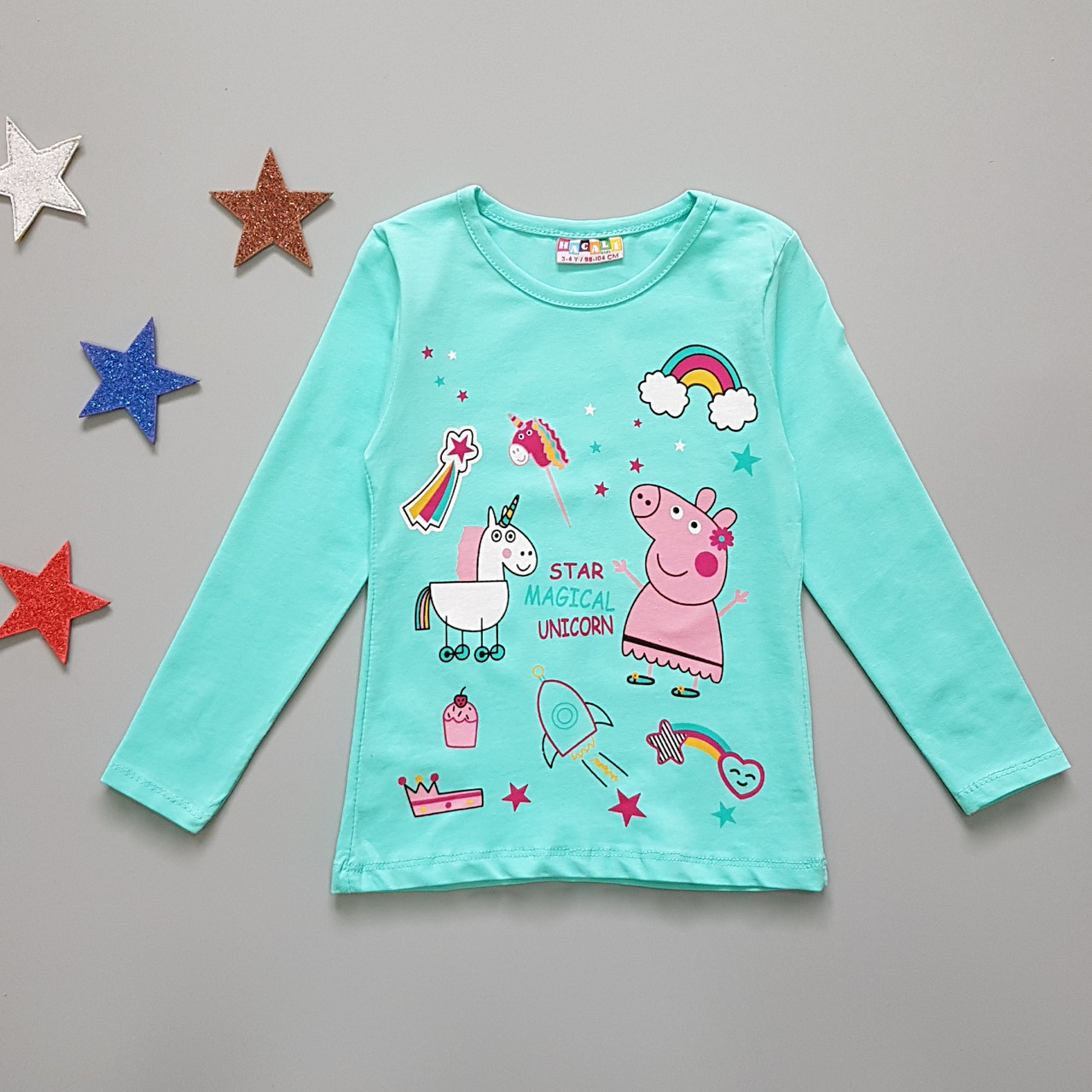 

Лонгслив Hacali kids для девочки 86-92 см Бирюзовый 18475