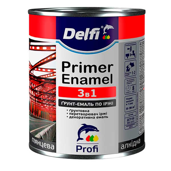 

Ґрунт-емаль по іржі 3 в 1 Delfi - 2,8 кг, темно-коричневий