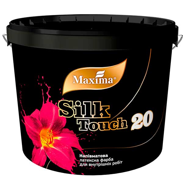 

Напівматова латексна інтер'єрна фарба "Silk Touch 20" Maxima - 3,5 кг, білий напів-матовий