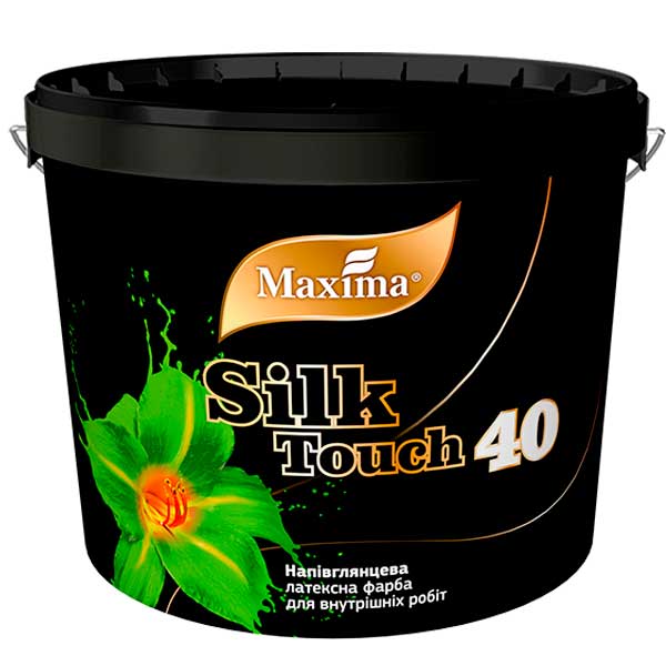 

Напівглянсова інтер'єрна латексна фарба "Silk Touch 40" Maxima - 12 кг, білий напівглянсовий