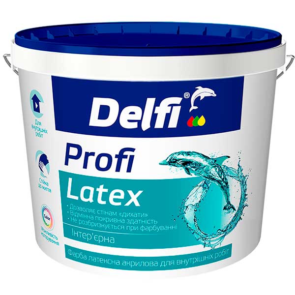 

Фарба латексна акрилова «Profi Latex» Delfi - 4,2 кг, білий матовий