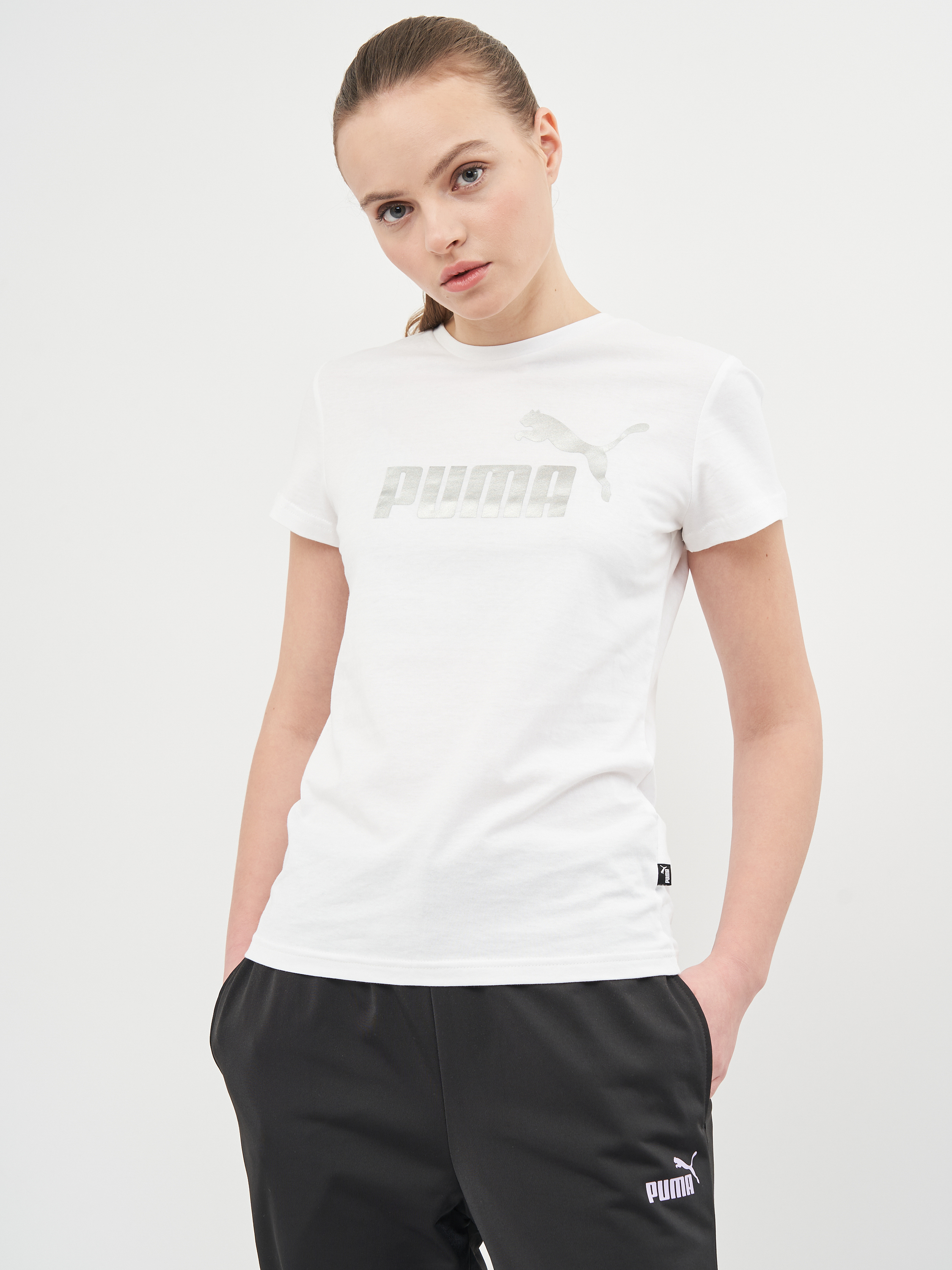 

Футболка Puma ESS Metallic Logo Tee 58689002 XL White-Silver