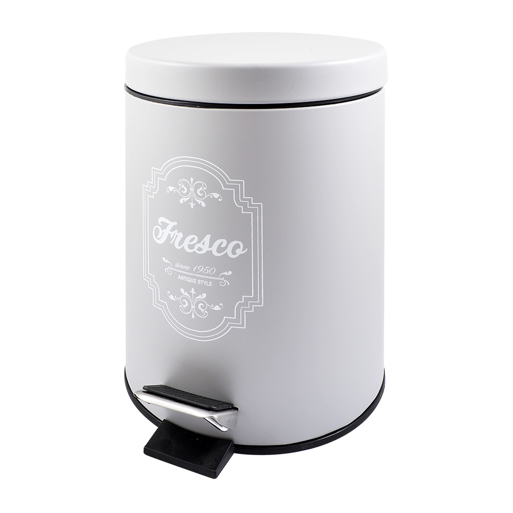 

Ведро с педалью 5л Arino Fresco White 54527 серое (74105)