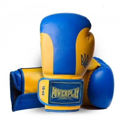

Боксерські рукавиці PowerPlay 3021 Ukraine 16 унцій Синьо-Жовті (SKL24-252436)