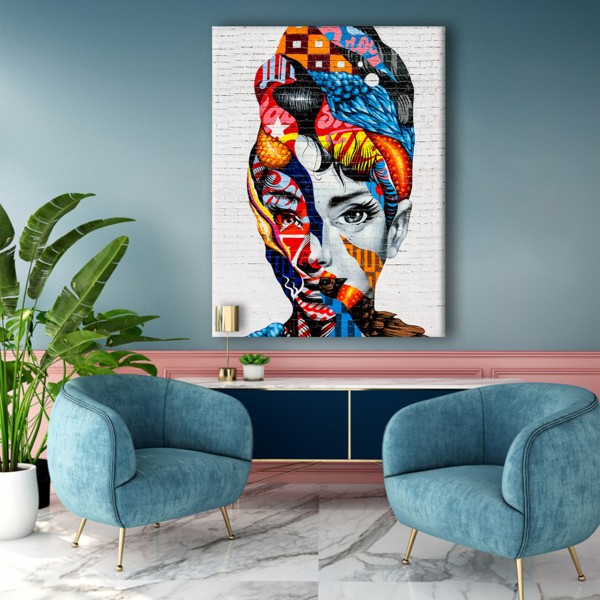 

Картина на холсте Личности Graffiti Audrey Hepburn 90x120 см.