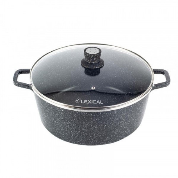 

Кастрюля Lexical LM-010212-1 с крышкой 36 см Black