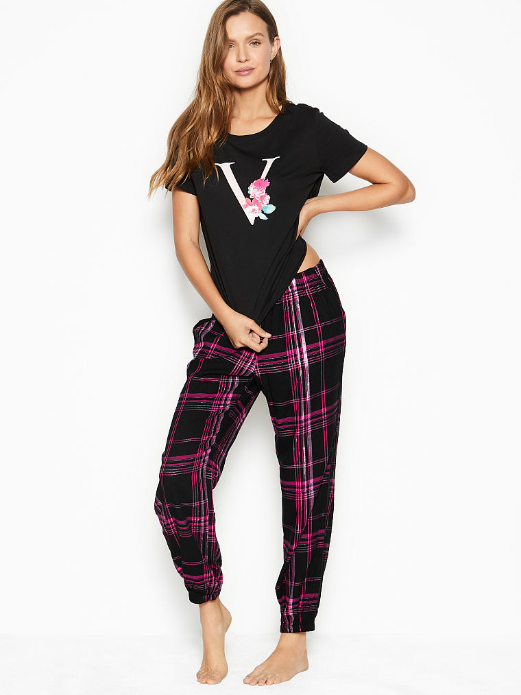 

Пижама Victoria's Secret 567251717 XS Черная/Розовая