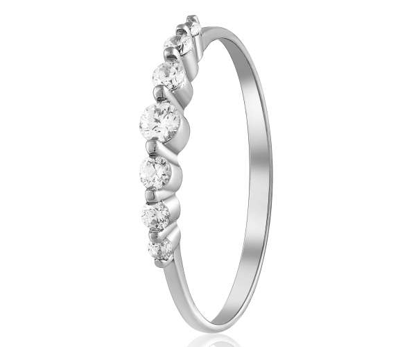 

Кольцо с камнями SWAROVSKI Zirconia "Сабрина", белое золото, КД4181/1SW, 17 размер