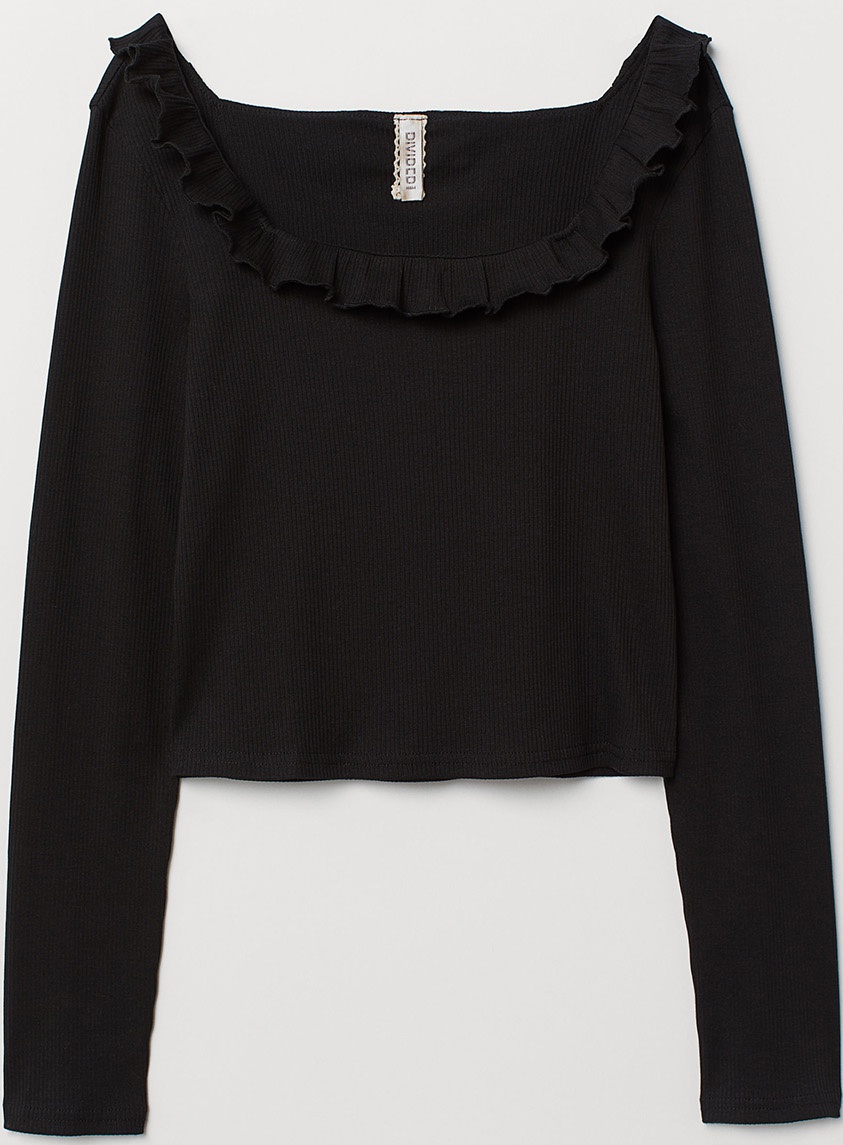 

Лонгслив H&M 0715102_01 S Черный