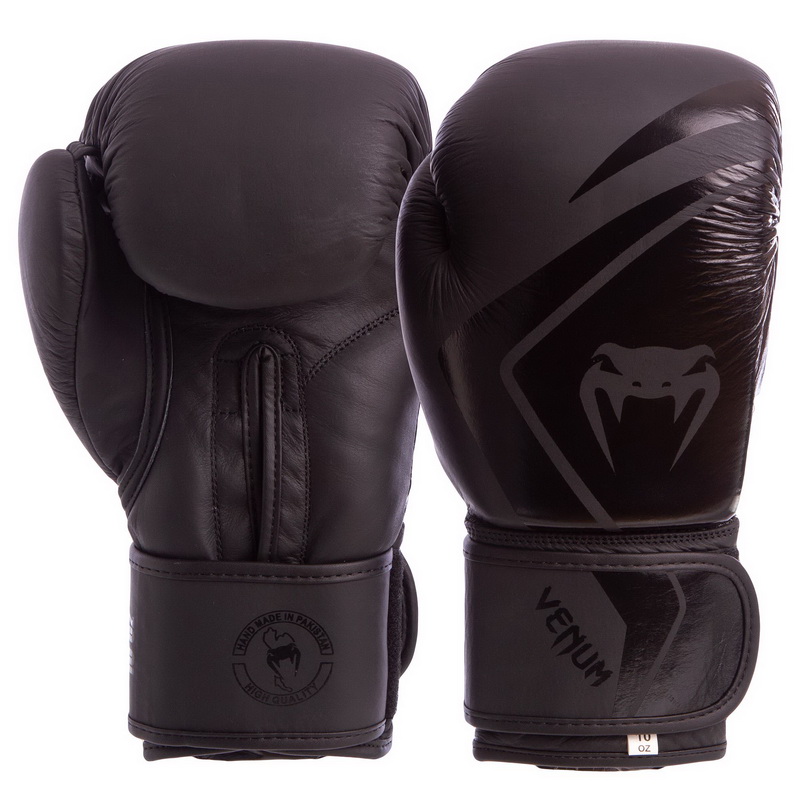 

Перчатки боксерские кожаные на липучке VNM CONTENDER 2.0 (чёрные), Размер 14oz