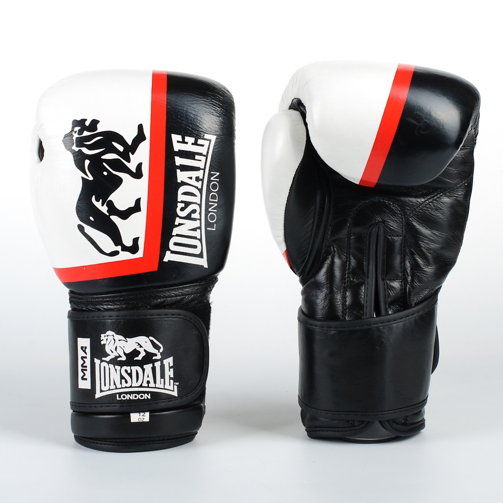 

Перчатки боксерские кожаные LONSDALE X LITE (белый-черный), Размер 10oz