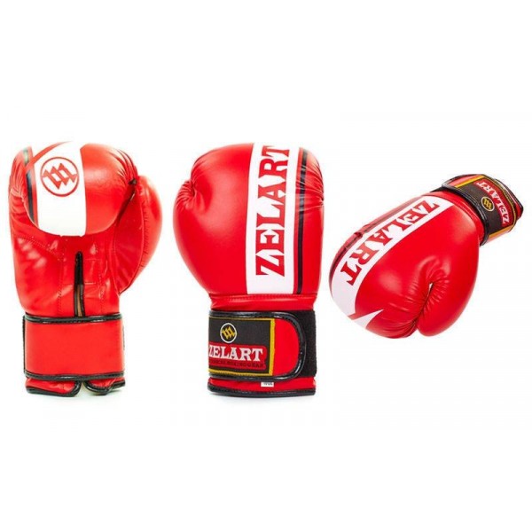 

Перчатки боксерские FLEX на липучке ZEL (красный цвет), Размер 12oz