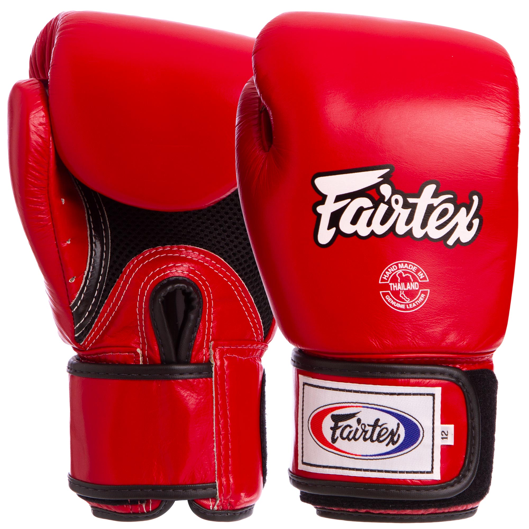 

Перчатки боксерские кожаные на липучке FAIRTEX красные, Размер 10oz