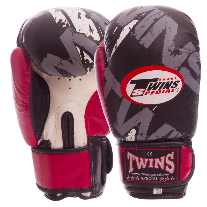 

Перчатки боксерские PVC на липучке TWINS красные, Размер 12oz