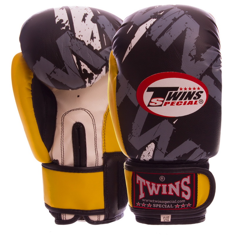 

Перчатки боксерские PVC на липучке TWINS жёлтые, Размер 4oz