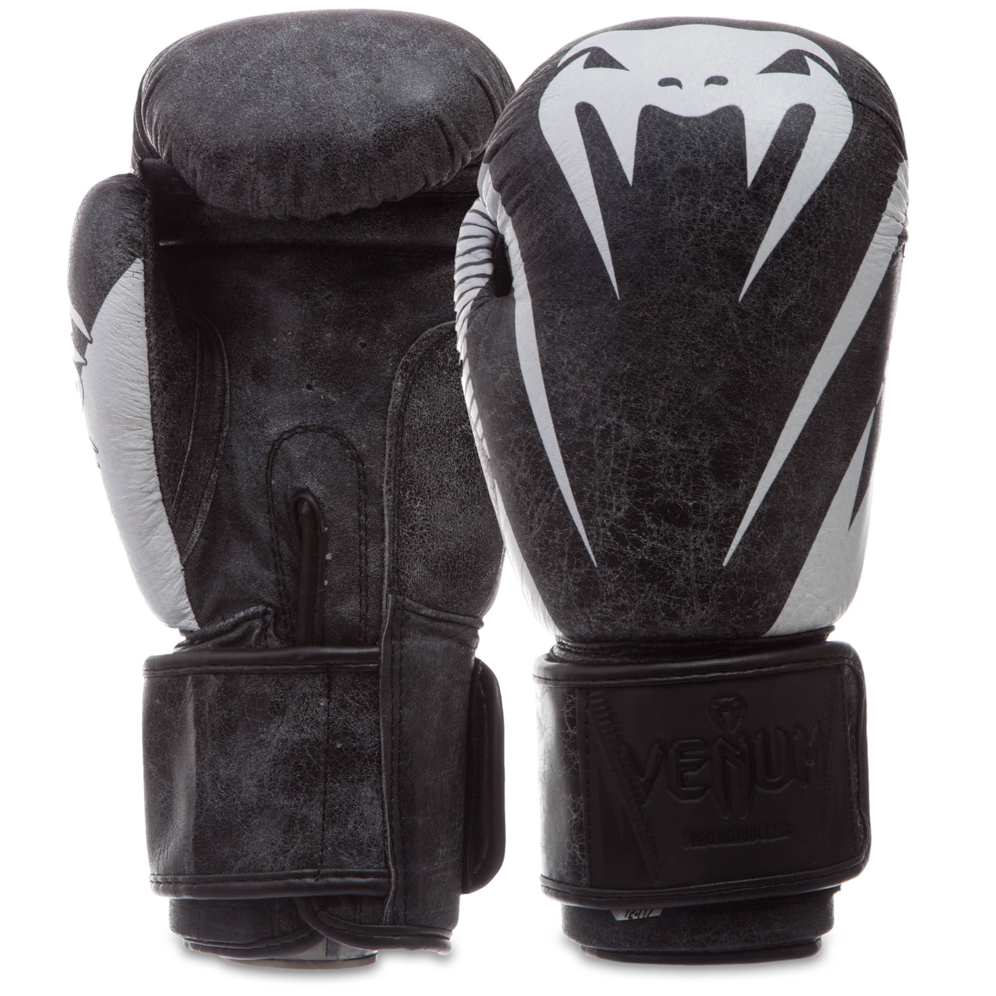 

Боксерские перчатки на липучке Venum чёрные, Размер 14oz