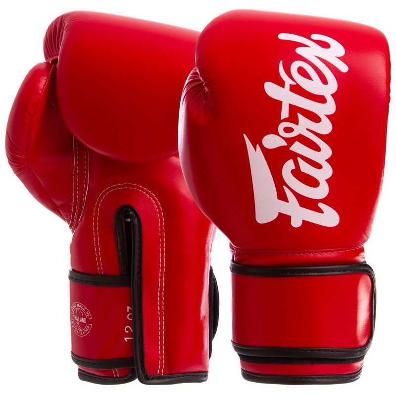 

Перчатки боксерские PU на липучке FAIRTEX красные, Размер 10oz