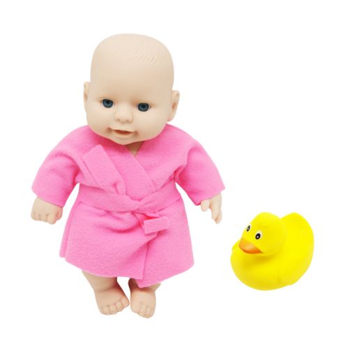 

Кукла-пупс WL Toys 20 см в розовом халате с утенком (PU02)