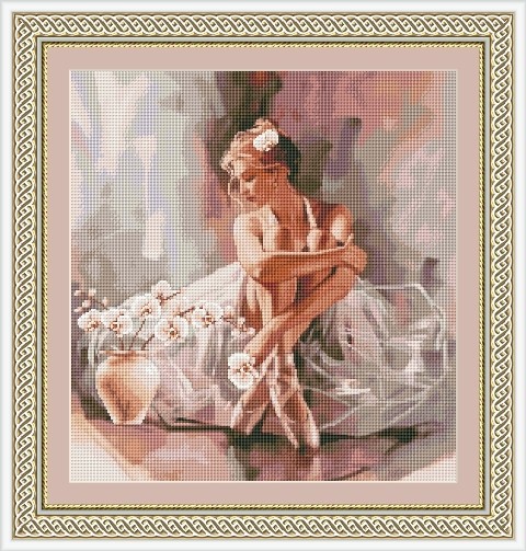 

Набор для вышивания крестиком Дантель Балерина и орхидеи 37 * 40 см (147)