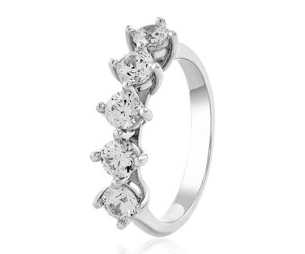 

Золотое кольцо с камнем Сваровски "Элизабет", белое золото, КД4150/1SW, 17.5 размер