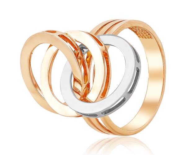 

Кольцо без вставок "Олимпиада", красное и белое золото, КД0415/0, 17.5 размер