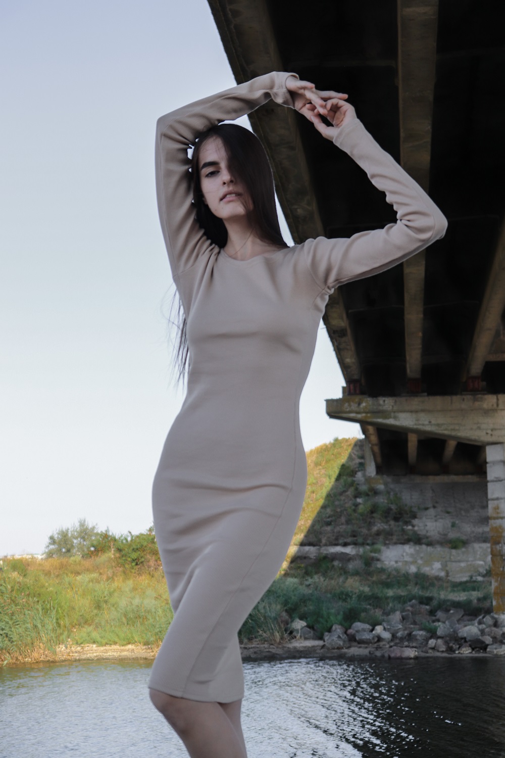 

Платье "рубчик" SKRIPKA onesize песочный S206