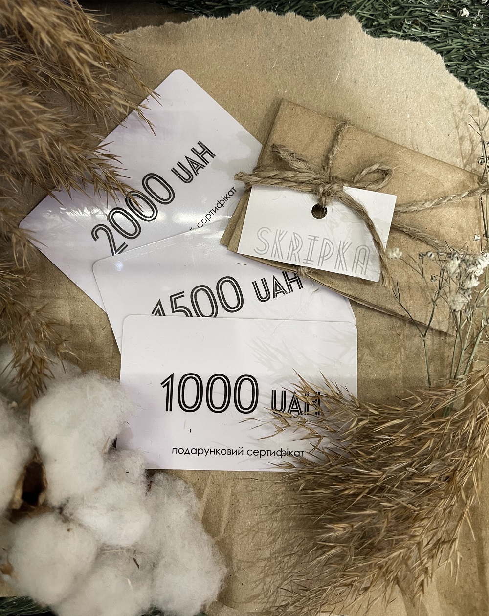 

Подарочные сертификаты SKRIPKA 2,000.00 грн. S318